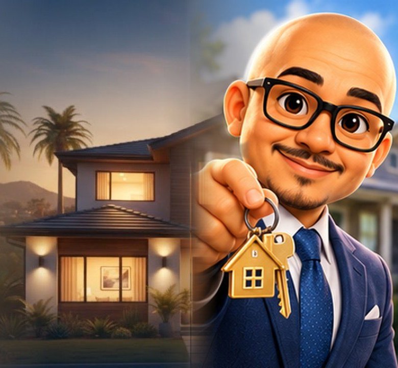 Larz Martin's avatar holding house keys in front of a home